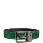 Dolce & Gabbana Men Green Lurex Polyester Metal Buckle Belt