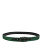 Dolce & Gabbana Men Green Lurex Polyester Metal Buckle Belt