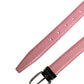 Dolce & Gabbana Men Pink Classic Leather Metal Buckle Belt