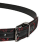 Dolce & Gabbana Black Red Polyester Silver Metal Buckle Belt