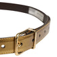 Dolce & Gabbana Men Gold Classic Leather Metal Buckle Belt