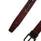 Dolce & Gabbana Men Red Jacquard Acetate Metal Buckle Belt