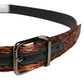 Dolce & Gabbana Men Brown Classic Polyester Metal Buckle Belt