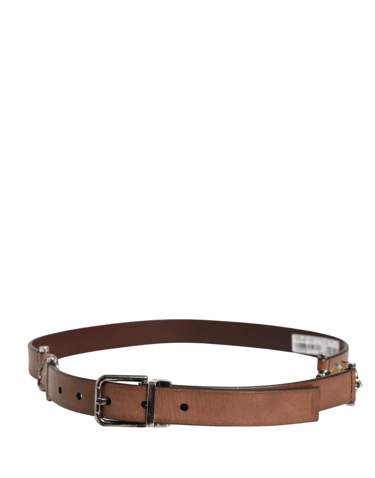 Dolce & Gabbana Men Brown Classic Leather Metal Buckle Belt