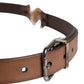 Dolce & Gabbana Men Brown Classic Leather Metal Buckle Belt