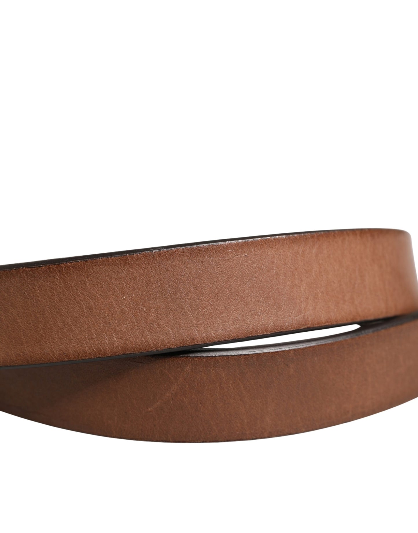 Dolce & Gabbana Men Brown Classic Leather Metal Buckle Belt