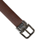 Dolce & Gabbana Men Brown Classic Leather Metal Buckle Belt
