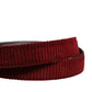Dolce & Gabbana Men Red Velvet Leather Metal Buckle Belt