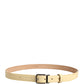 Dolce & Gabbana Men Yellow Classic Leather Metal Buckle Belt