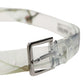 Dolce & Gabbana Men White Floral PVC Silver Metal Buckle Belt
