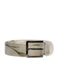 Dolce & Gabbana Men White Floral PVC Silver Metal Buckle Belt