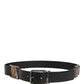 Dolce & Gabbana Men Black Classic Leather Metal Buckle Belt