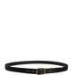 Dolce & Gabbana Men Black Classic Viscose Metal Buckle Belt