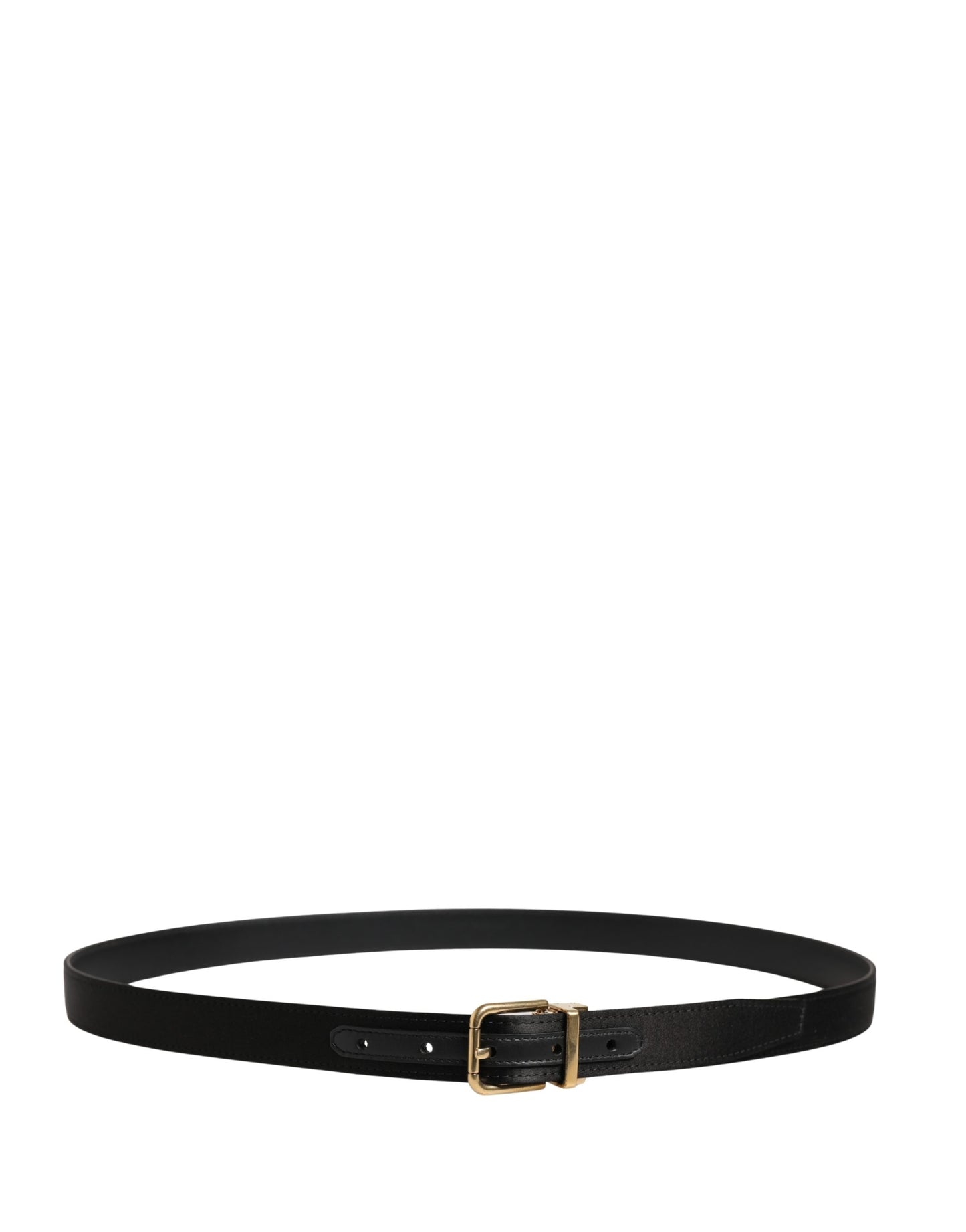 Dolce & Gabbana Men Black Classic Viscose Metal Buckle Belt