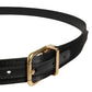 Dolce & Gabbana Men Black Classic Viscose Metal Buckle Belt