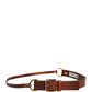 Dolce & Gabbana Men Brown Classic Leather Metal Buckle Belt