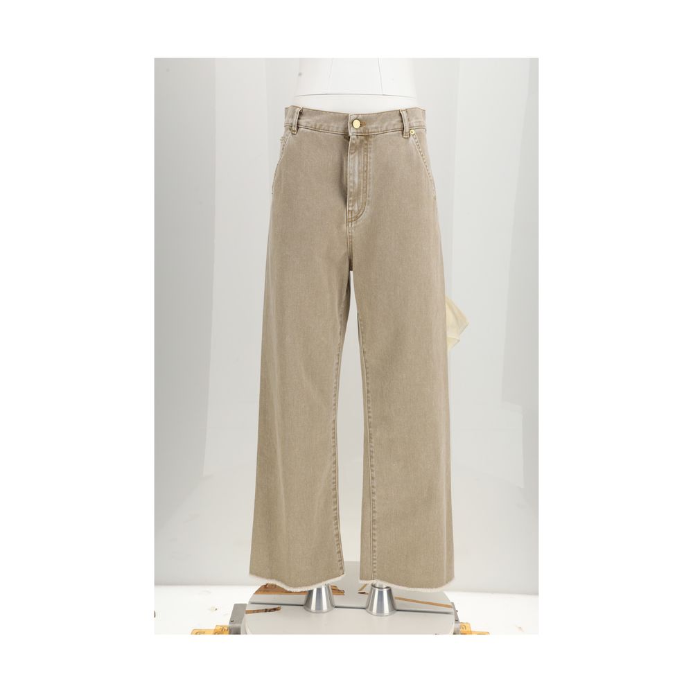 Darkpark Beige Cotton High-Waisted Jean