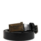 Dolce & Gabbana Men Black Classic Leather Logo Buckle Belt