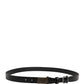 Dolce & Gabbana Men Black Classic Leather Logo Buckle Belt