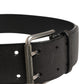Dolce & Gabbana Men Black Classic Leather Metal Buckle Belt