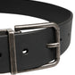 Dolce & Gabbana Men Black Classic Leather Metal Buckle Belt