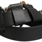 Dolce & Gabbana Men Black Classic Leather Metal Buckle Belt