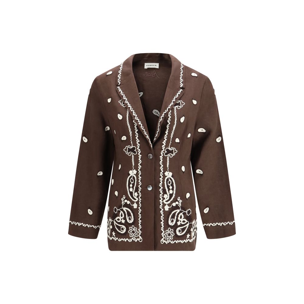 P.A.R.O.S.H. Brown Linen Pattern Shirt