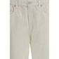 Brunello Cucinelli White Cotton Relaxed Fit Jeans