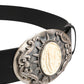 Dolce & Gabbana Black Calf Leather Ornate Metal Buckle Belt