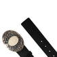 Dolce & Gabbana Black Calf Leather Ornate Metal Buckle Belt
