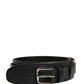 Dolce & Gabbana Men Black Classic Leather Metal Buckle Belt
