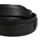 Dolce & Gabbana Men Black Classic Leather Metal Buckle Belt