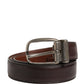 Dolce & Gabbana Men Brown Classic Leather Metal Buckle Belt