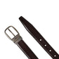 Dolce & Gabbana Men Brown Classic Leather Metal Buckle Belt