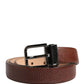 Dolce & Gabbana Men Brown Goatskin Leather Metal Buckle Belt