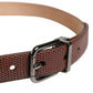 Dolce & Gabbana Men Brown Goatskin Leather Metal Buckle Belt
