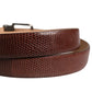 Dolce & Gabbana Men Brown Goatskin Leather Metal Buckle Belt