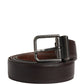 Dolce & Gabbana Men Brown Classic Leather Metal Buckle Belt
