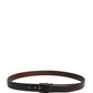 Dolce & Gabbana Men Brown Classic Leather Metal Buckle Belt