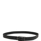 Dolce & Gabbana Men Black Classic Leather Metal Buckle Belt