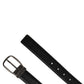 Dolce & Gabbana Men Black Classic Leather Metal Buckle Belt
