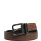 Dolce & Gabbana Men Brown Classic Leather Metal Buckle Belt