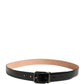 Dolce & Gabbana Men Black Classic Leather Metal Buckle Belt