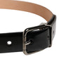 Dolce & Gabbana Men Black Classic Leather Metal Buckle Belt