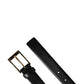 Dolce & Gabbana Men Black Classic Leather Metal Buckle Belt