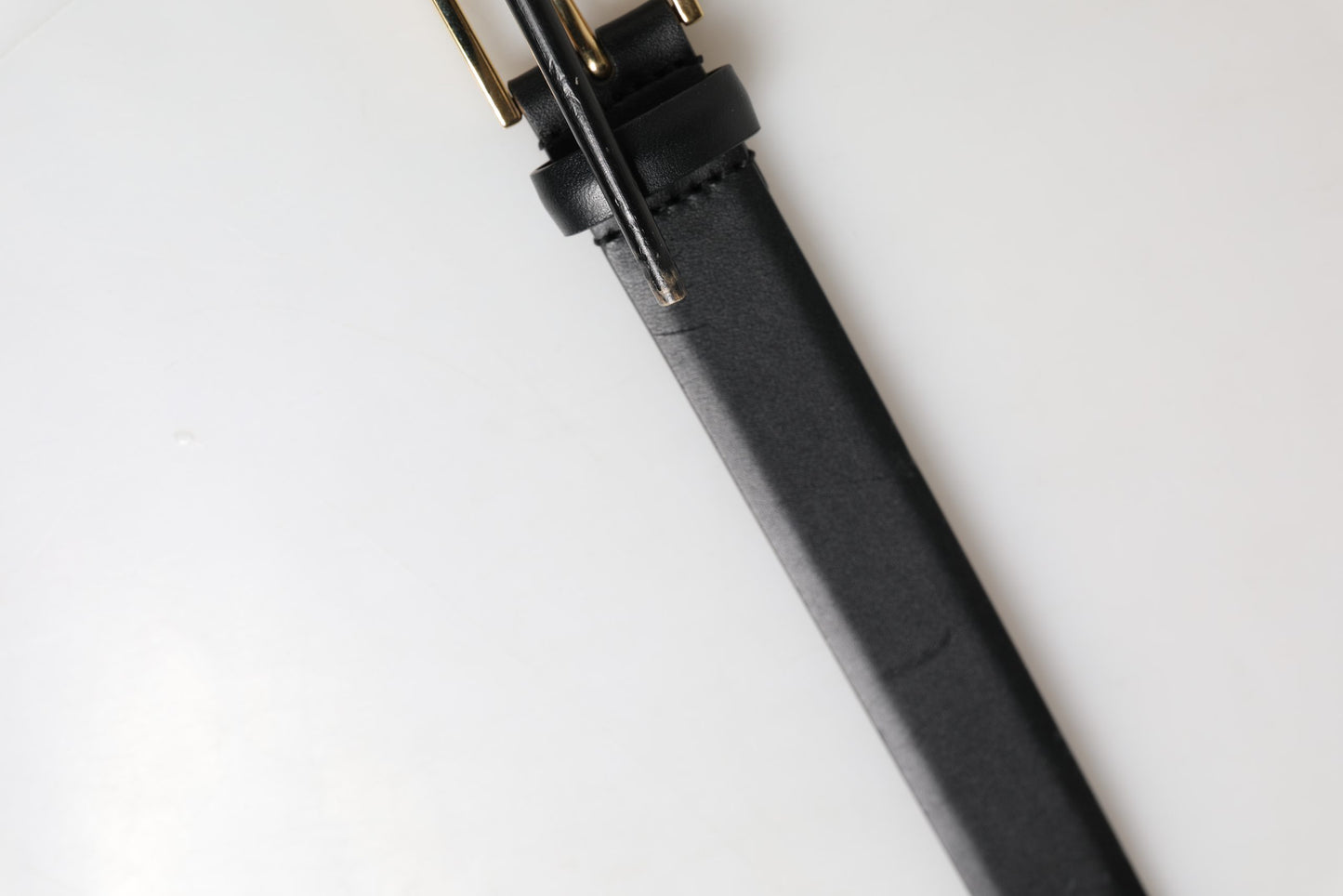 Dolce & Gabbana Men Black Classic Leather Metal Buckle Belt