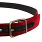 Dolce & Gabbana Men Burgundy Velvet Cotton Metal Buckle Belt