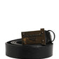 Dolce & Gabbana Men Black Classic Leather Logo Buckle Belt