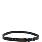 Dolce & Gabbana Men Black Classic Leather Logo Buckle Belt
