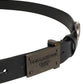 Dolce & Gabbana Men Black Classic Leather Logo Buckle Belt